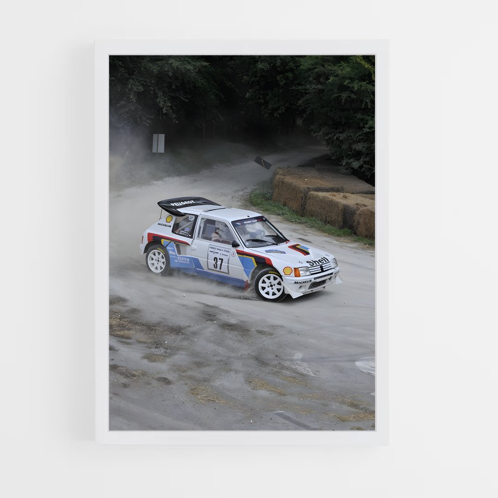 Poster impressionnant de rallye – affiche Peugeot (vue 3)